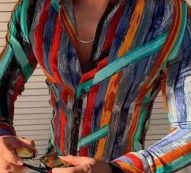 Ericdress Lapel Print Single-Breasted Slim Men’s Shirt