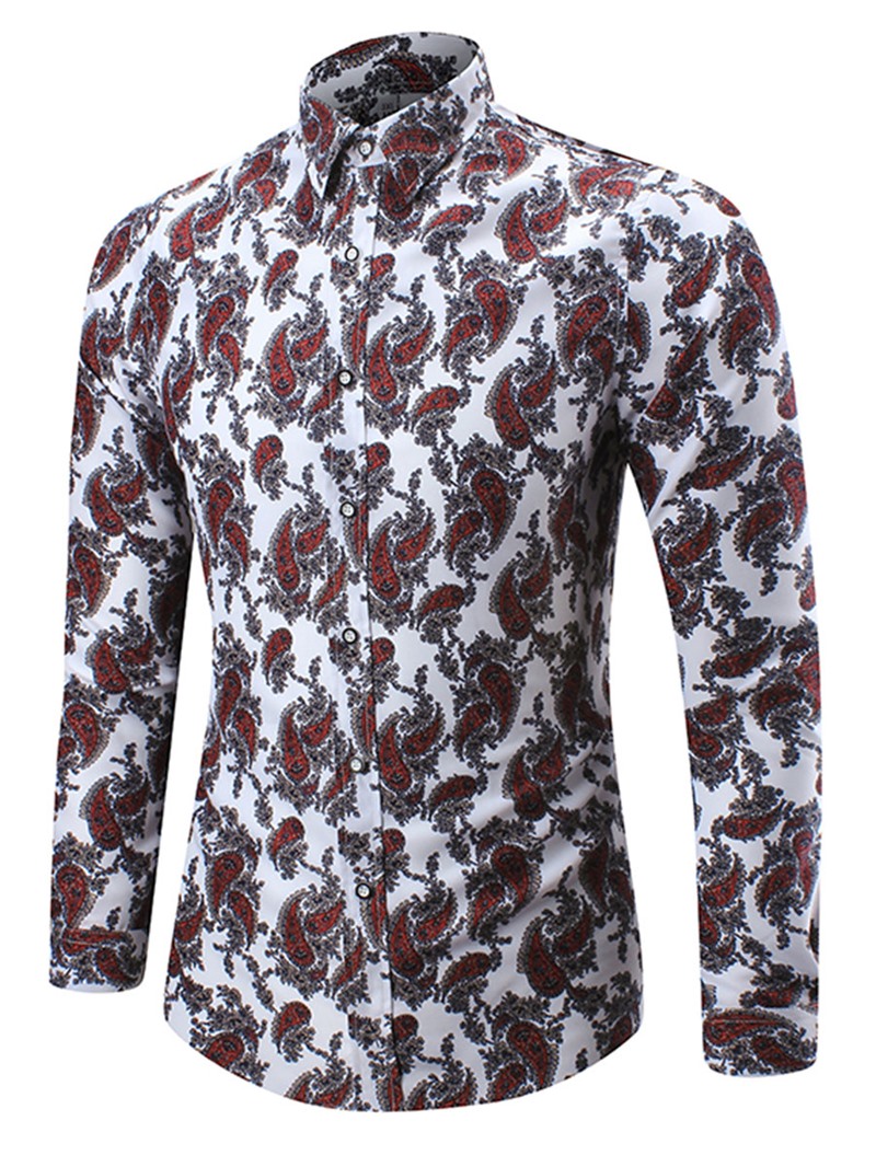 Ericdress Large Size Casual Print Men's Shirt