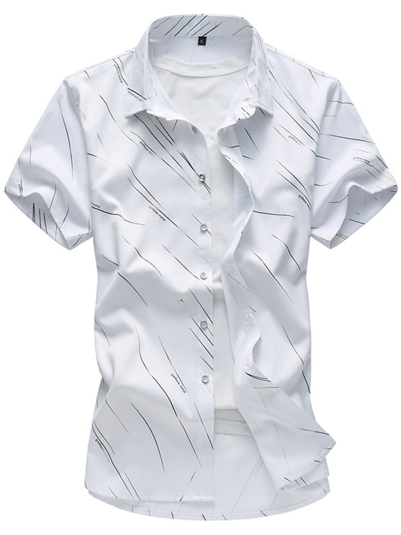 Ericdress Large Size Short Sleeve Print Men's Shirt