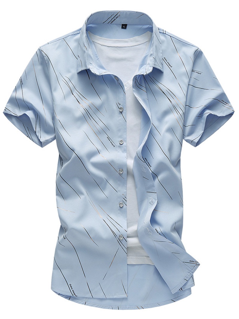 Ericdress Large Size Short Sleeve Print Men’s Shirt