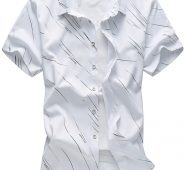 Ericdress Large Size Short Sleeve Print Men’s Shirt