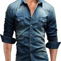 Ericdress Long Sleeve Pocket Denim Slim Men’s Shirt