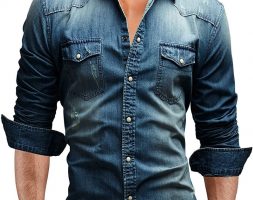 Ericdress Long Sleeve Pocket Denim Slim Men’s Shirt