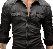 Ericdress Long Sleeve Pocket Denim Slim Men’s Shirt