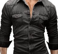 Ericdress Long Sleeve Pocket Denim Slim Men’s Shirt