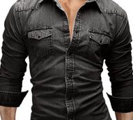 Ericdress Long Sleeve Pocket Denim Slim Men’s Shirt