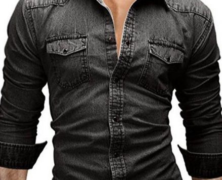 Ericdress Long Sleeve Pocket Denim Slim Men’s Shirt