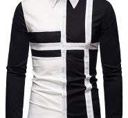 Ericdress OL Lapel Color Block Fall Single-Breasted Men’s Shirt