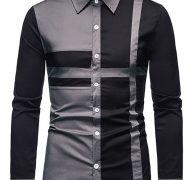 Ericdress OL Lapel Color Block Fall Single-Breasted Men’s Shirt