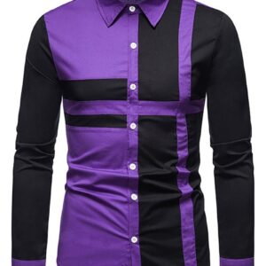 Ericdress OL Lapel Color Block Fall Single-Breasted Men's Shirt