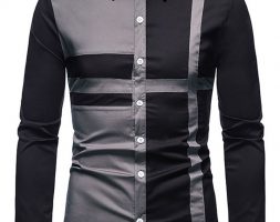 Ericdress OL Lapel Color Block Fall Single-Breasted Men’s Shirt