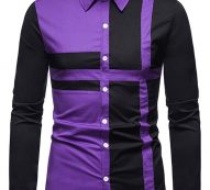 Ericdress OL Lapel Color Block Fall Single-Breasted Men’s Shirt