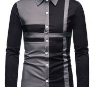 Ericdress OL Lapel Color Block Fall Single-Breasted Men’s Shirt