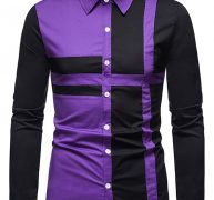 Ericdress OL Lapel Color Block Fall Single-Breasted Men’s Shirt