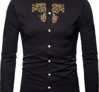 Ericdress OL Plain Stand Collar Slim Single-Breasted Men’s Shirt