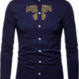 Ericdress OL Plain Stand Collar Slim Single-Breasted Men’s Shirt