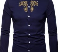 Ericdress OL Plain Stand Collar Slim Single-Breasted Men’s Shirt