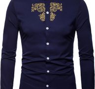 Ericdress OL Plain Stand Collar Slim Single-Breasted Men’s Shirt