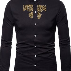 Ericdress OL Plain Stand Collar Slim Single-Breasted Men's Shirt