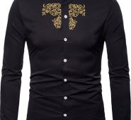 Ericdress OL Plain Stand Collar Slim Single-Breasted Men’s Shirt