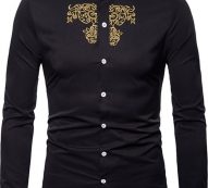 Ericdress OL Plain Stand Collar Slim Single-Breasted Men’s Shirt