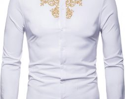 Ericdress OL Plain Stand Collar Slim Single-Breasted Men’s Shirt