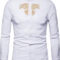 Ericdress OL Plain Stand Collar Slim Single-Breasted Men’s Shirt