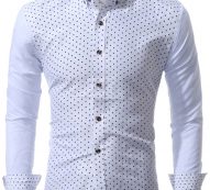 Ericdress Patched Polka Dots Casual Men’s Shirt