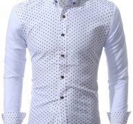 Ericdress Patched Polka Dots Casual Men’s Shirt