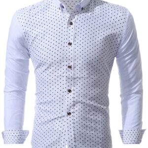 Ericdress Patched Polka Dots Casual Men's Shirt