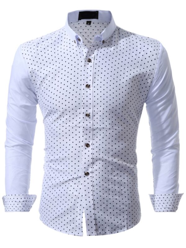 Ericdress Patched Polka Dots Casual Men's Shirt