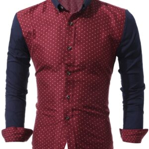 Ericdress Patched Polka Dots Casual Men's Shirt