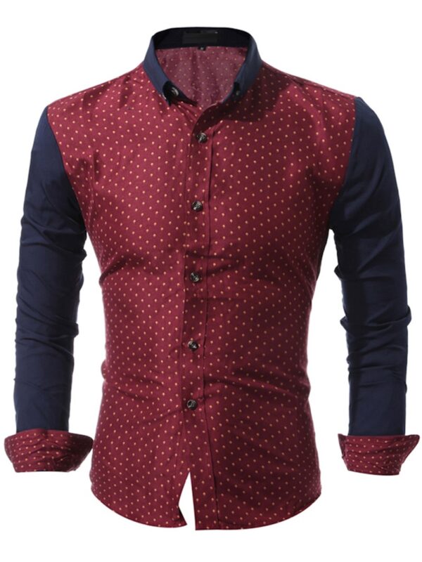 Ericdress Patched Polka Dots Casual Men's Shirt