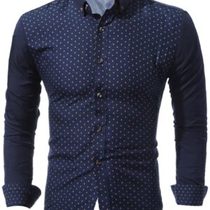 Ericdress Patched Polka Dots Casual Men's Shirt