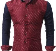 Ericdress Patched Polka Dots Casual Men’s Shirt