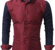 Ericdress Patched Polka Dots Casual Men’s Shirt