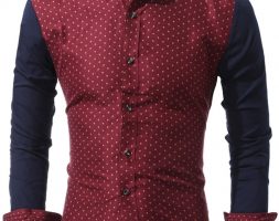 Ericdress Patched Polka Dots Casual Men’s Shirt