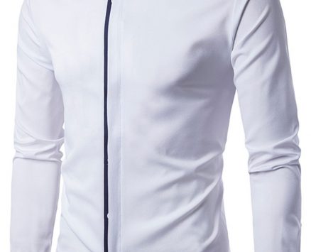 Ericdress Patched Stand Men’s Shirt
