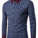 Ericdress Patchwork Color Block Print Slim Men’s Shirt