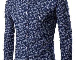 Ericdress Patchwork Color Block Print Slim Men’s Shirt