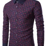 Ericdress Patchwork Color Block Print Slim Men’s Shirt