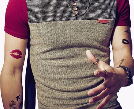 Ericdress Patchwork Color Block Slim Mens T-shirt