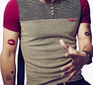 Ericdress Patchwork Color Block Slim Mens T-shirt