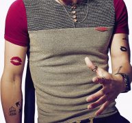 Ericdress Patchwork Color Block Slim Mens T-shirt