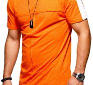 Ericdress Patchwork Round Neck Casual Slim Mens T-shirt