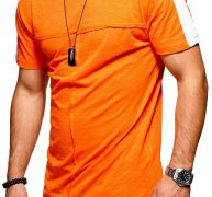 Ericdress Patchwork Round Neck Casual Slim Mens T-shirt