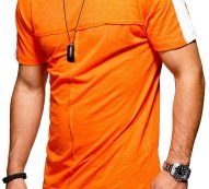 Ericdress Patchwork Round Neck Casual Slim Mens T-shirt