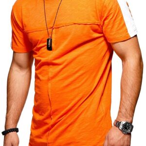 Ericdress Patchwork Round Neck Casual Slim Mens T-shirt