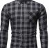 Ericdress Plaid Button Lapel Single-Breasted Slim Men’s Shirt