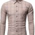 Ericdress Plaid Button Lapel Single-Breasted Slim Men’s Shirt